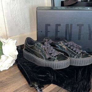 Puma x Fenty by Rihanna 'Creeper' Wrinkled Patent Leather Sneakers - sz 5.5 EUC